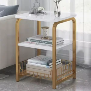 3Tier Side Table with Storage Rack