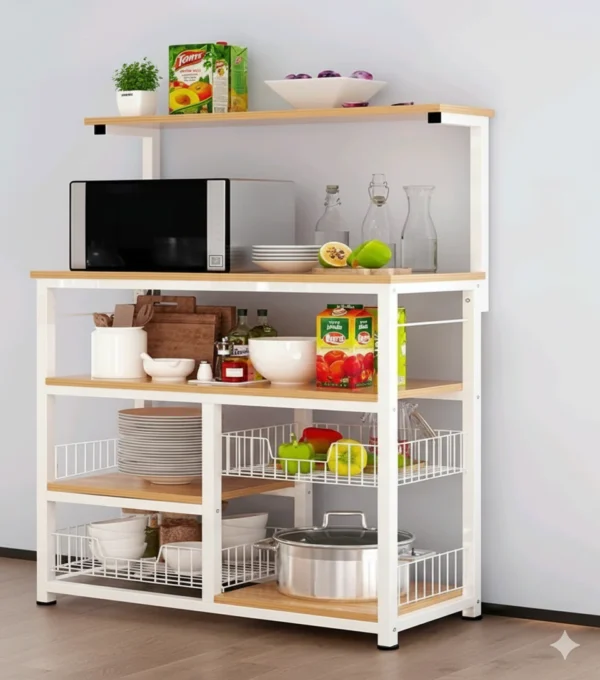 1-Kitchen Cabinet with Wood and Metal Frame Kitchen Cabinet with Wood and Metal Frame