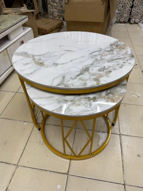 2in1 Marble Nesting Coffee Table Set