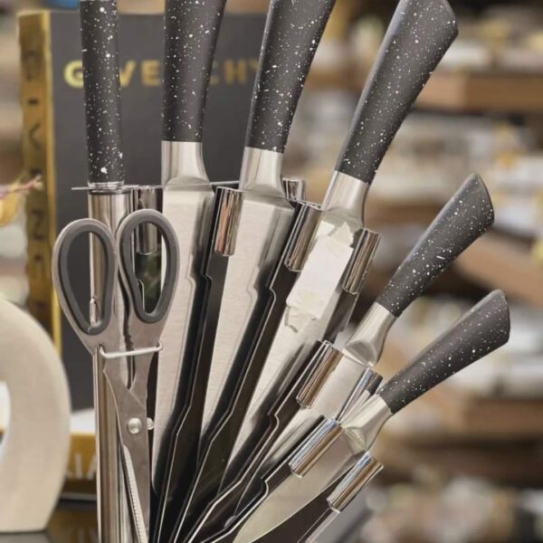 9 Pcs Marble Kitchen Knives